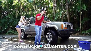 DON'T FUCK MY DAUGHTER - Naughty Sierra Nicole Fucks The Carwash Man